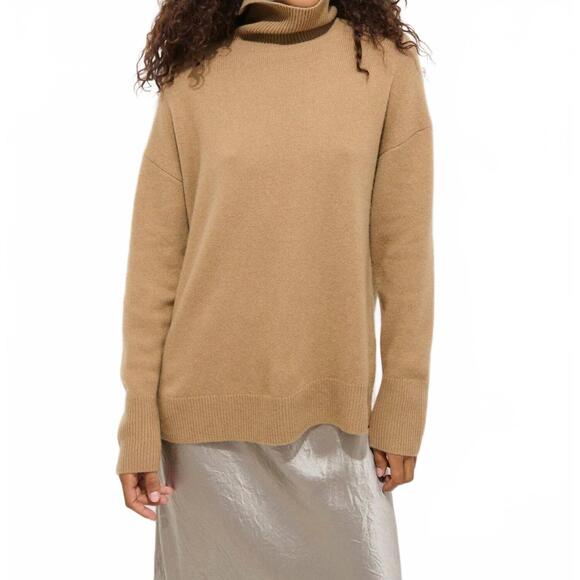 NEW ALEX MILL maisie turtleneck sweater in light camel